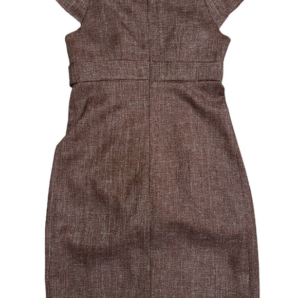 Vintage London Times Dark Academia Brown Tweed School Girl Preppy MIDI Dress 4 - Picture 2 of 7